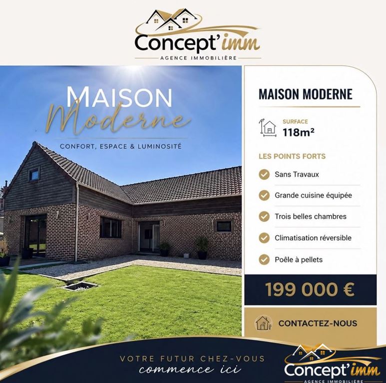 Maison CAMBRAI 199000€ CONCEPT'IMM Maison CAMBRAI 199000€ CONCEPT'IMM